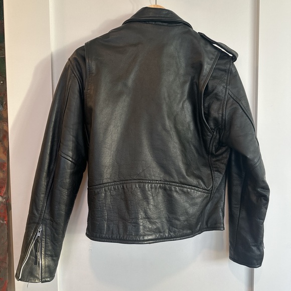 Authentic Black leather biker jacket - Picture 3 of 8